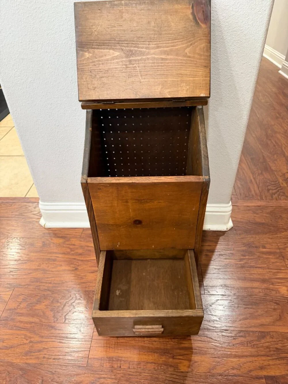 Vintage Rustic Tater & Onion Wooden Potato Storage Bin Farmhouse Primitive